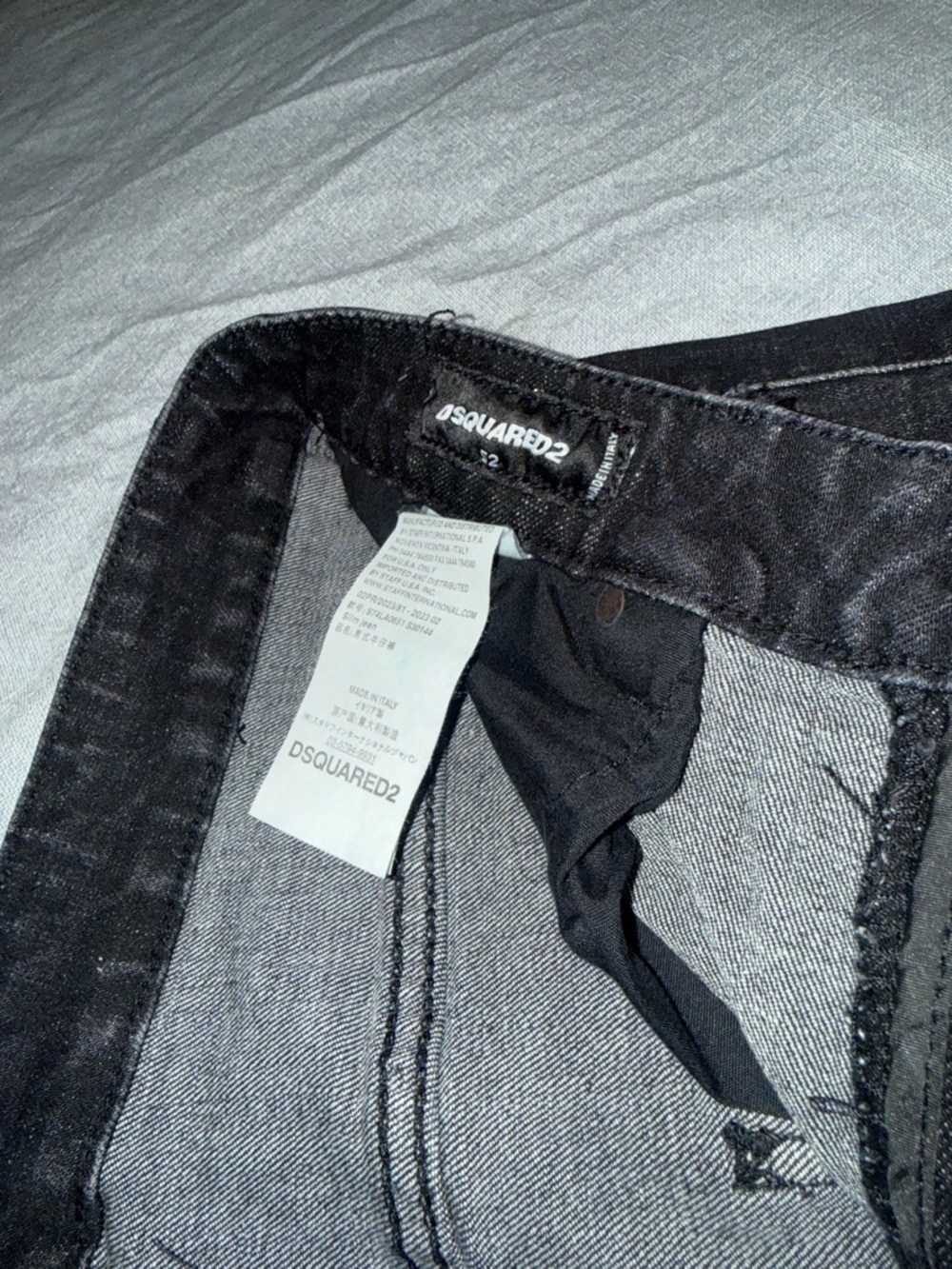 DSQUARED2 Black Denim Jeans - Interior Label Detail